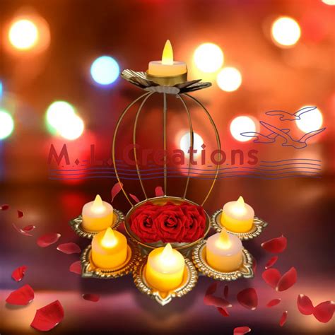 Metal Golden Decorative Iron Diya Stand For Temple At Rs 259 In Moradabad