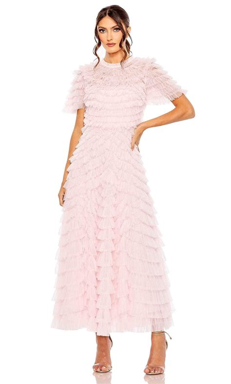 Mac Duggal 8055 High Neck Ruffle Evening Dress In Pink Lyst