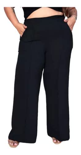 Calça Pantalona Plus Size Duna S Botão Alfaiataria Parcelamento sem