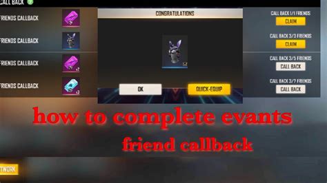 How To Complete Evants New Friend Callback