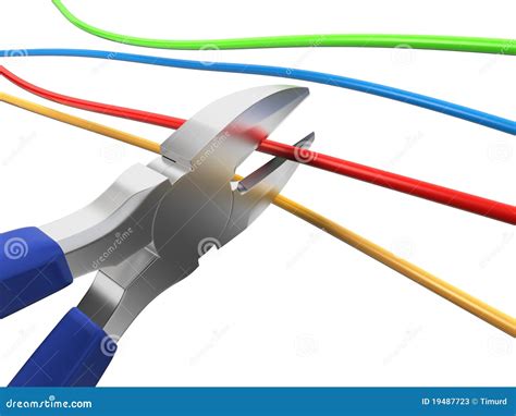 Nippers cutting wire stock illustration. Image of electrical - 19487723