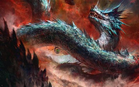 Download wallpaper fantasy, Dragon, snake, digital art, artwork ...