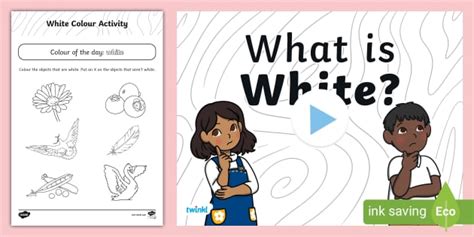 white colour activity sheet teacher  twinkl