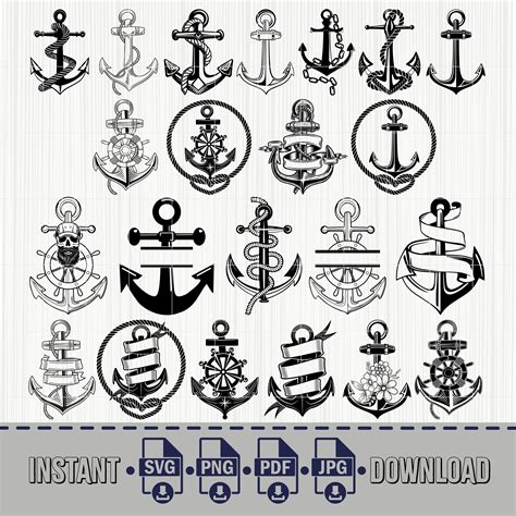 Floral Anchor Svg Nautical Svg Anchor Clipart Marine Svg Split Anchor Svg Boat Anchor Svg