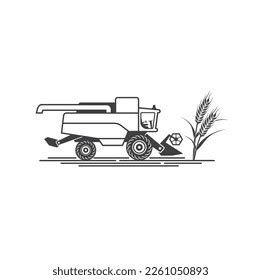 Illustration Combine Harvester Vector Art Stock Vector (Royalty Free ...