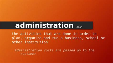 Meaning Of Administration Definition Of Administration Youtube