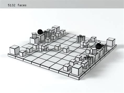 3D Bauhaus Chess Pieces TurboSquid 1180535