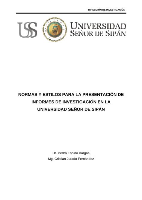 PDF Normas para la Elaboración de la Tesis uss edu pe PDF