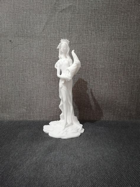 Fortuna Goddess Of Wealth Tyche Statue In Cm Alabaster Handmade