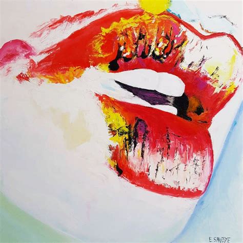 Lips Huile Sur Toile Dim Exposition Peinture Peinture