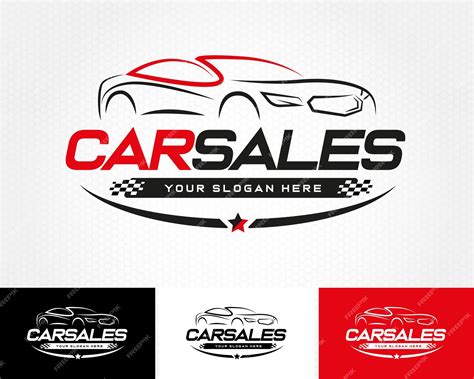 Premium Vector Black And Red Car Sale Logo Design Template With