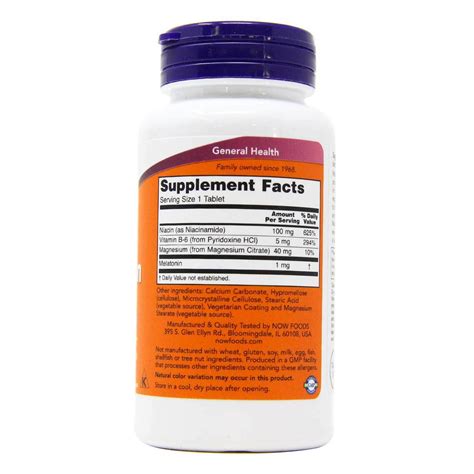 МЕЛАТОНИН 1мг таблетки 100 бр. НАУ ФУУДС MELATONIN 1mg tablets 100s NOW ...