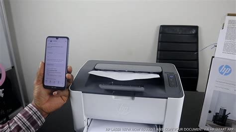 Hp Laser 107w How To Print And Copy Your Document Via Hp Smart App Youtube