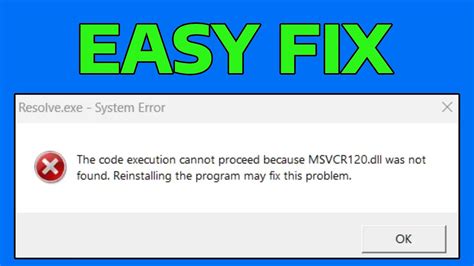 How To Fix MSVCP120 Dll Is Missing Error In Windows YouTube