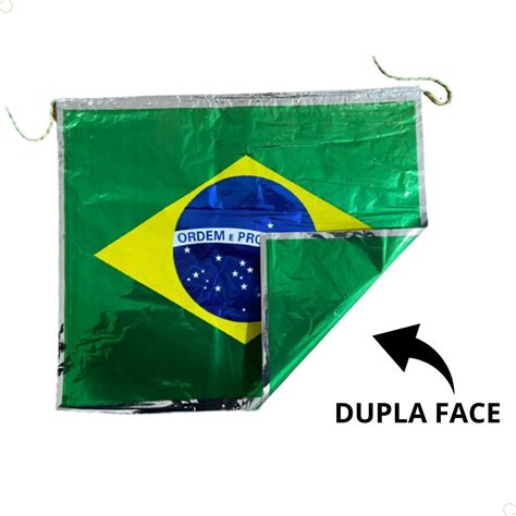 Metros Varal Bandeira Brasil Copa Do Mundo Dupla Face Loja Do