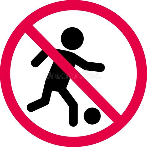 No Football Sign. No Soccer Player Icon. Ban on Playing Football Symbol ...