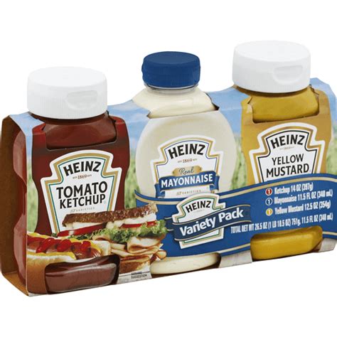 Heinz Picnic Pack™ Ketchup Mayonnaise Yellow Mustard Condiments Pack Ketchup Service Food Market