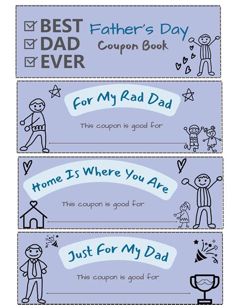 Father S Day Coupon Printable Book Last Minute Gift Idea For Father S