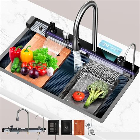 Ttg Waterfall Kitchen Sink Inch Stainless Steel Smart Kitchen