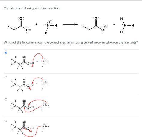 Solved Consider The Following Acid Base Reaction Which Of Chegg