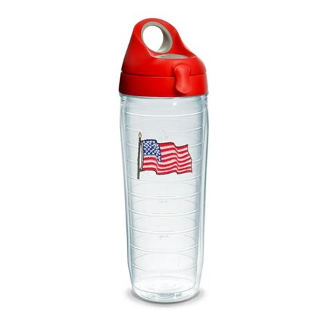 American Flag 24 Oz Water Bottle With Lid