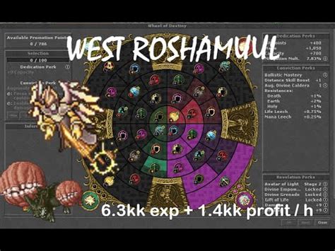 Tibia RP 800 West Roshamuul Hunt Wheel Of Destiny ESP ENG