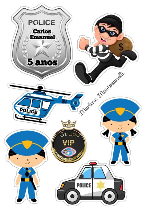 Topo De Bolo Policial Para Imprimir