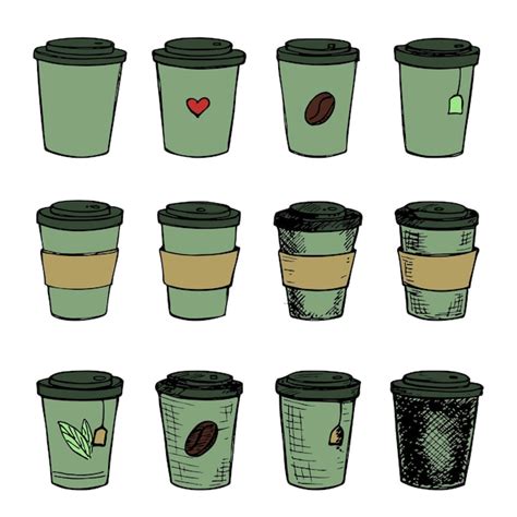 Premium Vector Cute Cup Of Tea And Coffee Illustration Simple Cup