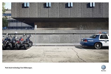 Volkswagen Print Advert By DDB Park Assist Technology Bikers Police