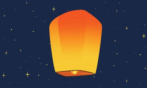 Flying Sky Lantern Clipart Simple Sky Lantern Vector Design