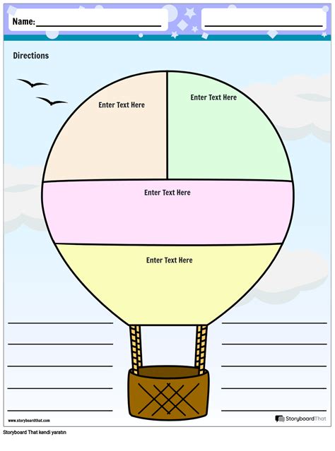 Grafik Düzenleyici Sıcak Hava Balonu Storyboard