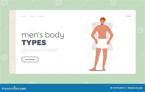 Men Body Types Landing Page Template Man With Hourglass Body Shape