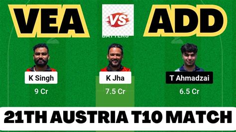 VEA Vs ADD Dream11 Prediction VEA Vs ADD Dream11 Team ADD Vs VEA