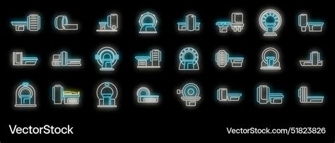 Magnetic Resonance Tomography Icons Set Royalty Free Vector