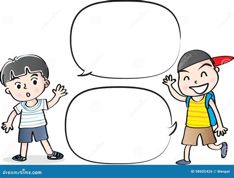 Kids Talk With A Tin Can Telephone Cartoon Vector | CartoonDealer.com ...