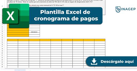 ¡descarga Nuestra Plantilla Gratuita De Excel Para Un Cronograma De Pagos Inagep