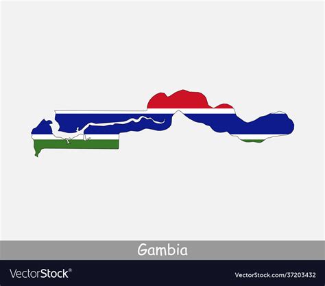 Gambia map flag Royalty Free Vector Image - VectorStock