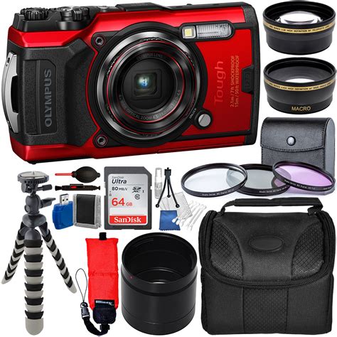 Olympus Tough TG-6 Digital Camera (Red) - V104210RU000 With Deluxe ...