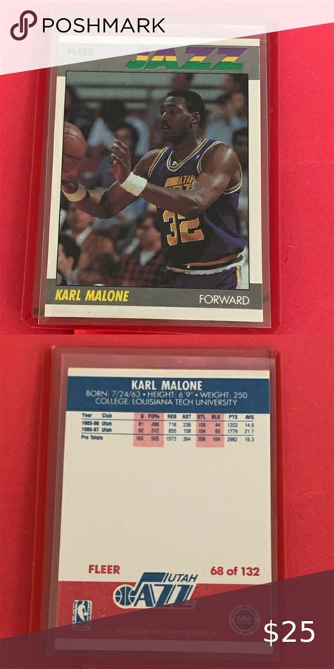 Karl Malone Fleer Basketball Trading Card In Karl