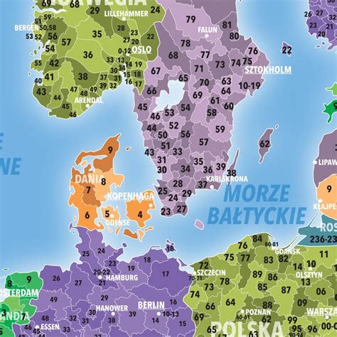 Europa Kody pocztowe Mapa ścienna Opracowanie zbiorowe Książka w