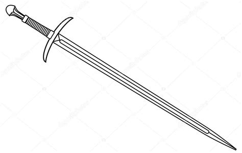 Knights Sword Outline Stock Vector Image by ©BigAlBaloo #118782838