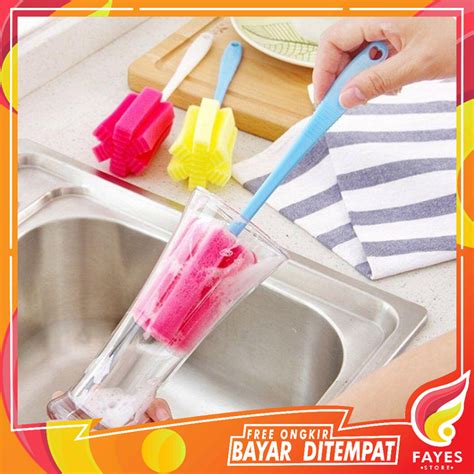 Jual Fayes Cod Sikat Botol Spons Pembersih Botol Tongkat Spons Sponge