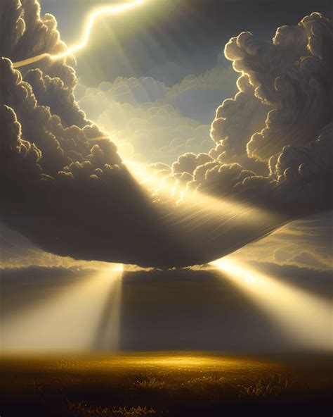 God Rays Clouds on a Strange Planet · Creative Fabrica