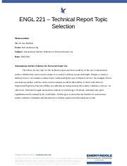 ENGL 221 M5 TechnicalReportTopicSelection Docx ENGL 221 Technical