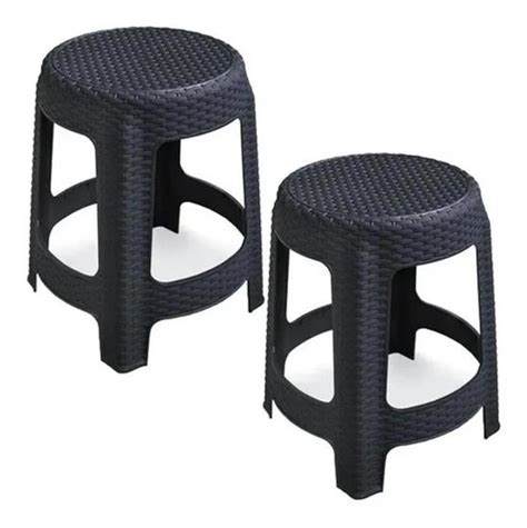 Banqueta Rattan Kit C 2 Decoração Emp Casa Cozinha Jardim Arqplast