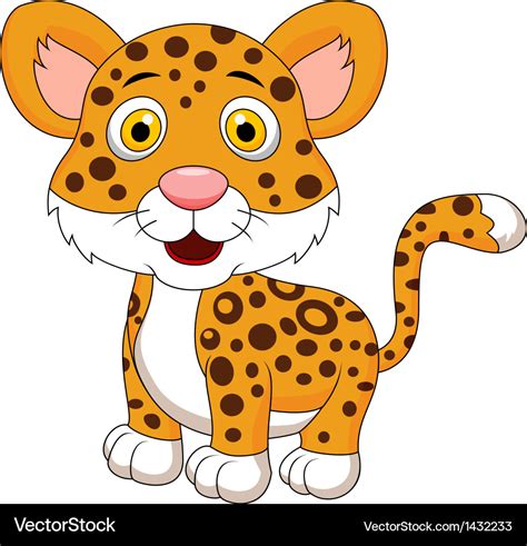 Cute Leopard Cartoon Royalty Free Vector Image