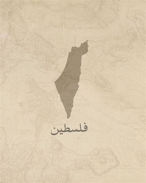 Palestine Map Poster Vintage Styled Print Ceasefire Now Gaza Solidarity