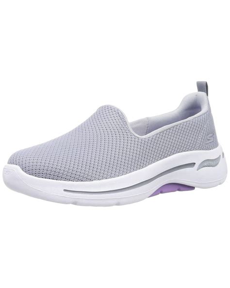 Skechers Go Walk Arch Fit Grateful Sneaker In Grey Lavender Grey