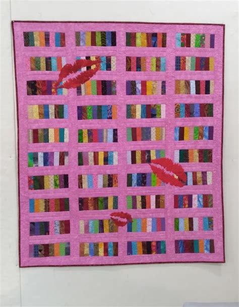 Bubble Gum Kisses Quilt As Art