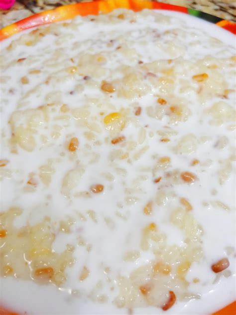 Ginataang Munggo (Coconut Rice Pudding with Yellow Mung Beans) - Cooking In Action